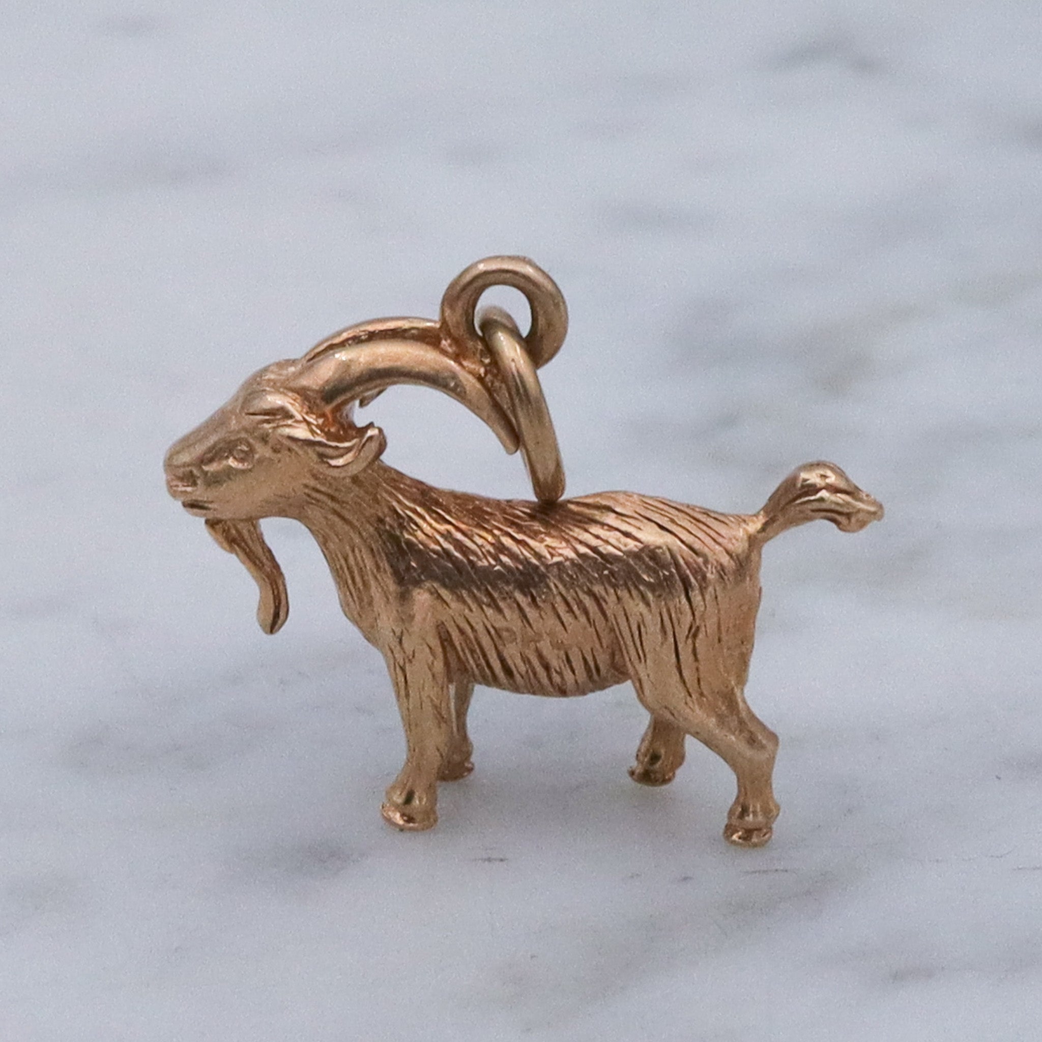 Vintage English 9k gold billy goat charm pendant